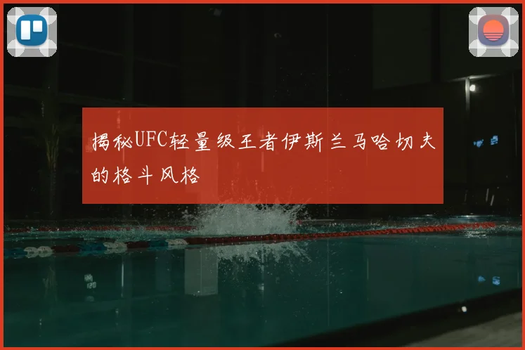 揭秘UFC轻量级王者伊斯兰马哈切夫的格斗风格
